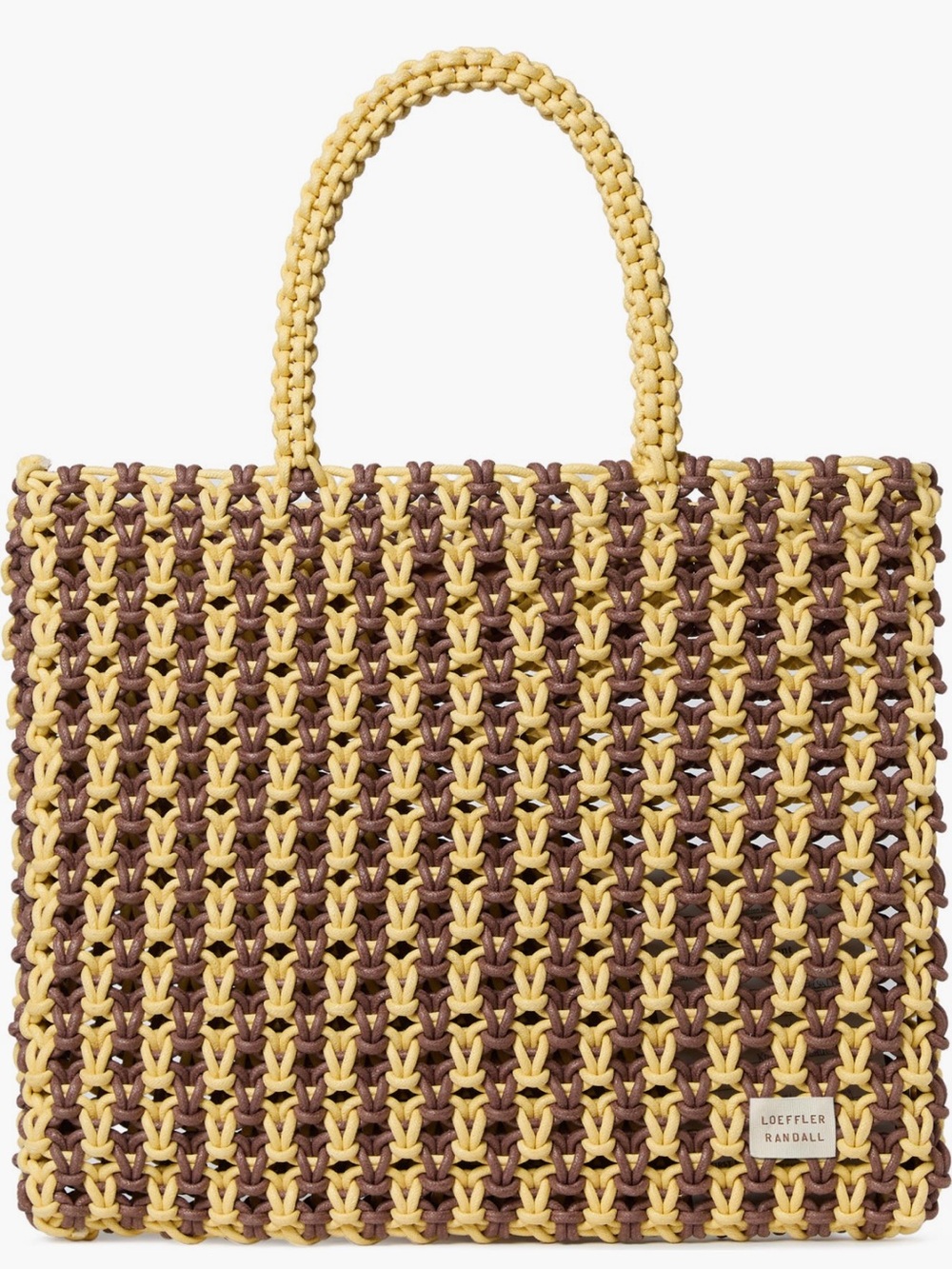 Loeffler Randall Celia knotted Yellow and Brown Woven Tote